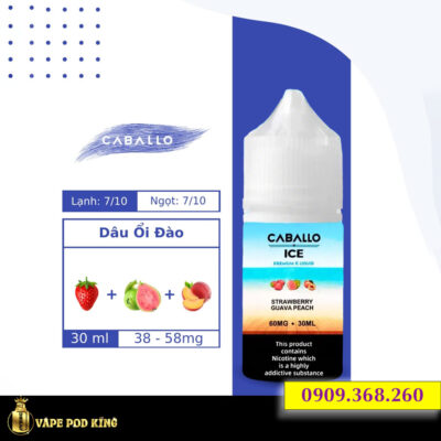Caballo Ice Dâu Ổi Đào - Strawberry Guava Peach 30ml