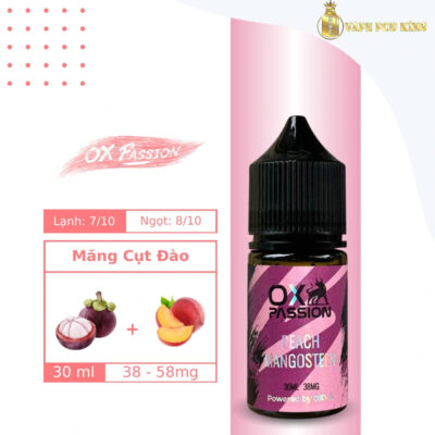 Ox Passion Juice Đào Măng Cụt - Peach Mangosteen 30ml