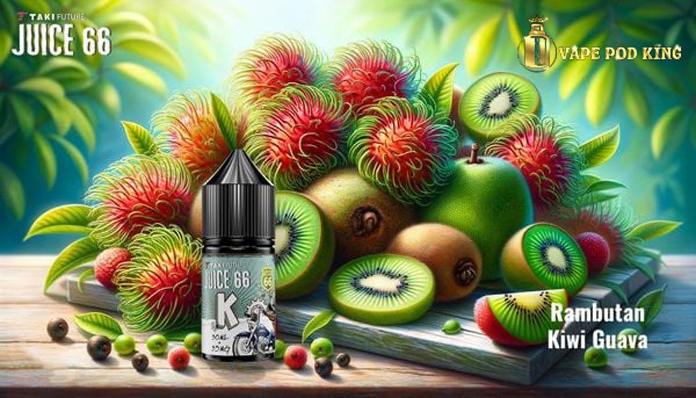 Taki Juice 66 K Chôm Chôm Kiwi Ổi - Rambutan Kiwi Guava 30ml