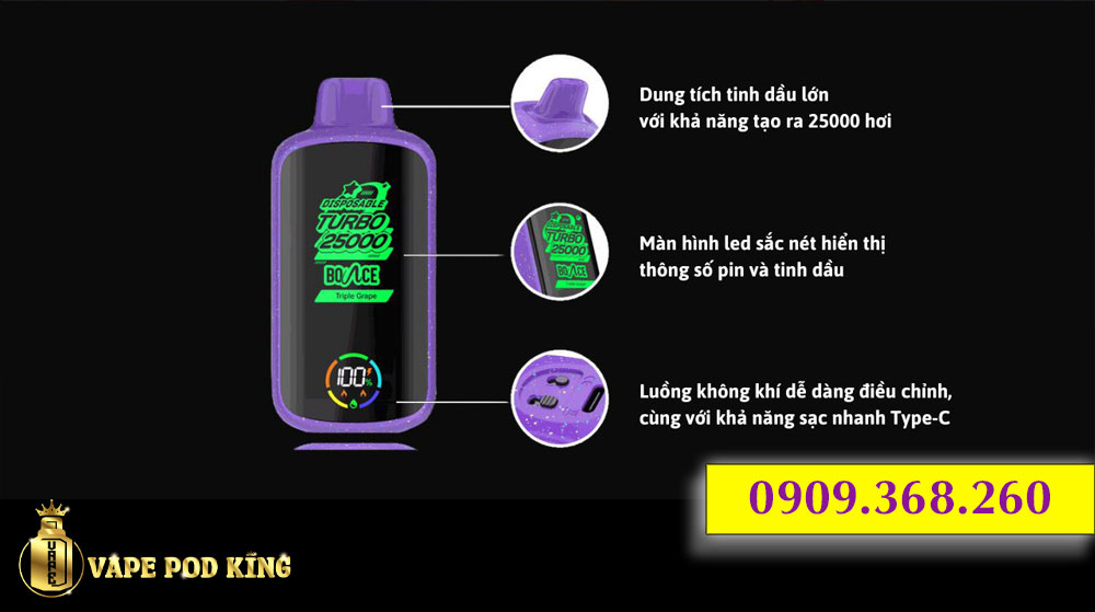 Bounce Turbo 25000 Hơi - Pod 1 Lần